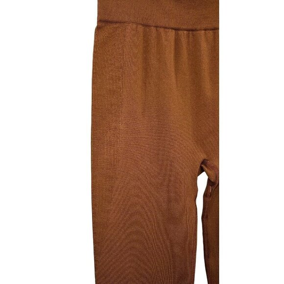We Wore What Seamless High Waisted Leggings Sz S Brunette Brown Heavyweight NEW - Picture 9 of 13